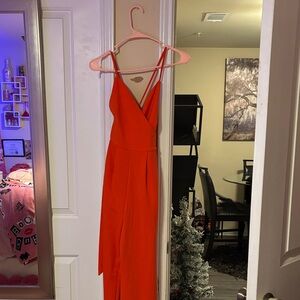 Charlotte Russe Vibrant Orange Jumpsuit
